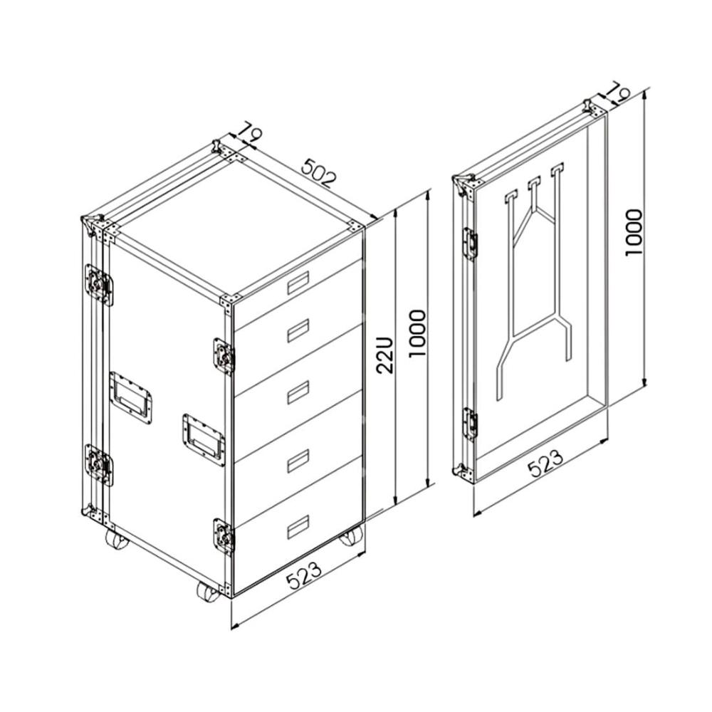 Case Gaveteiro 22U Tagg TGGV504F