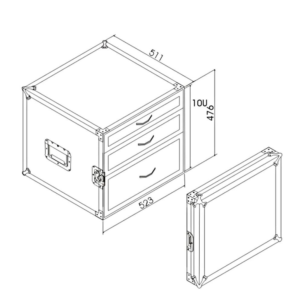 Case gaveteiro 10U Tagg TGGV503F